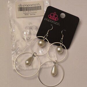 Paparazzi Pearl and Silver Dangle Earrings
